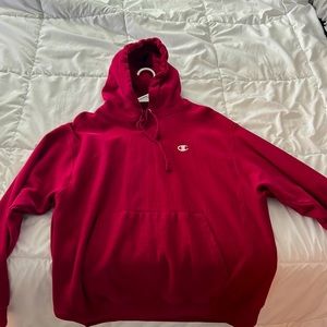 Champion Maroon hoodie with draw strings
